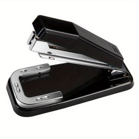 1 Piece 360° Rotatable Stapler, Black Non-slip Desktop Stapler, Can Bind 50 Staples, Bind 25 Sheets Of Paper, For Office