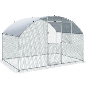 VEVOR Large Metal Chicken Coop with Run, Walkin Chicken Coop for Yard with Waterproof Cover, 6.6 x 9.8 x 6.6 ft