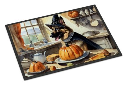 NEW German Shepherd Fall Kitchen Pumpkins Doormat Front Door Mat Indoor Outdoor Rugs for Entryway, Non Slip Washable Low Pile, 18H X 27W