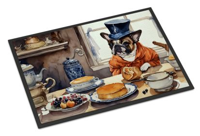 NEW French Bulldog Fall Kitchen Pumpkins Doormat Front Door Mat Indoor Outdoor Rugs for Entryway, Non Slip Washable Low Pile, 18H X 27W