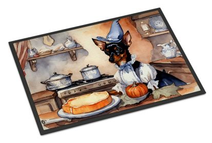 NEW Miniature Pinscher Fall Kitchen Pumpkins Doormat Front Door Mat Indoor Outdoor Rugs for Entryway, Non Slip Washable Low Pile, 18H X 27W