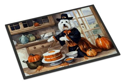 NEW Coton De Tulear Fall Kitchen Pumpkins Doormat Front Door Mat Indoor Outdoor Rugs for Entryway, Non Slip Washable Low Pile, 18H X 27W