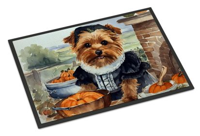 NEW Norfolk Terrier Fall Kitchen Pumpkins Doormat Front Door Mat Indoor Outdoor Rugs for Entryway, Non Slip Washable Low Pile, 18H X 27W