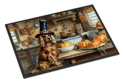 NEW Cocker Spaniel Fall Kitchen Pumpkins Doormat Front Door Mat Indoor Outdoor Rugs for Entryway, Non Slip Washable Low Pile, 18H X 27W