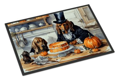 NEW Bloodhound Fall Kitchen Pumpkins Doormat Front Door Mat Indoor Outdoor Rugs for Entryway, Non Slip Washable Low Pile, 18H X 27W