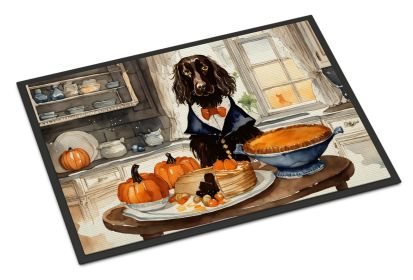 NEW Boykin Spaniel Fall Kitchen Pumpkins Doormat Front Door Mat Indoor Outdoor Rugs for Entryway, Non Slip Washable Low Pile, 18H X 27W