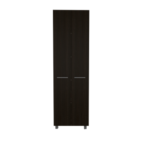 Baleare Pantry Cabinet, Five Interior Shelves, Four Legs -Black